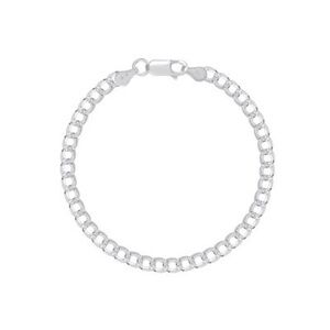 925 SILVER CURB PAVE CHAIN BRACELET 7 INCHES